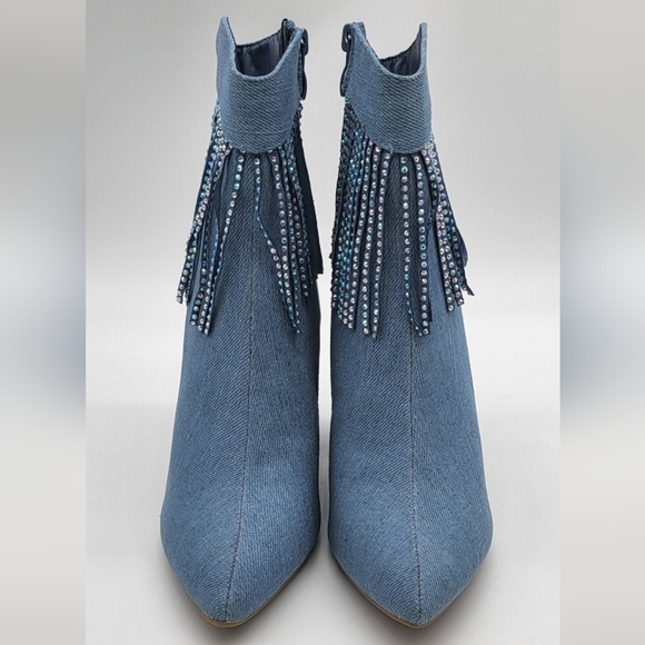 620- Top Moda Ankle Boots Alias-28 Blue Denim Size 7 NWT - Picture 5 of 11